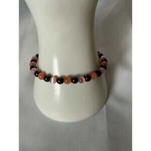 Cute Beaded Magnetic Bracelet. W/ Hermatite, Pink Cats Eye And Sunburst Beads
